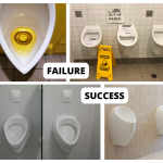 Failure vs. success in washroom urinals